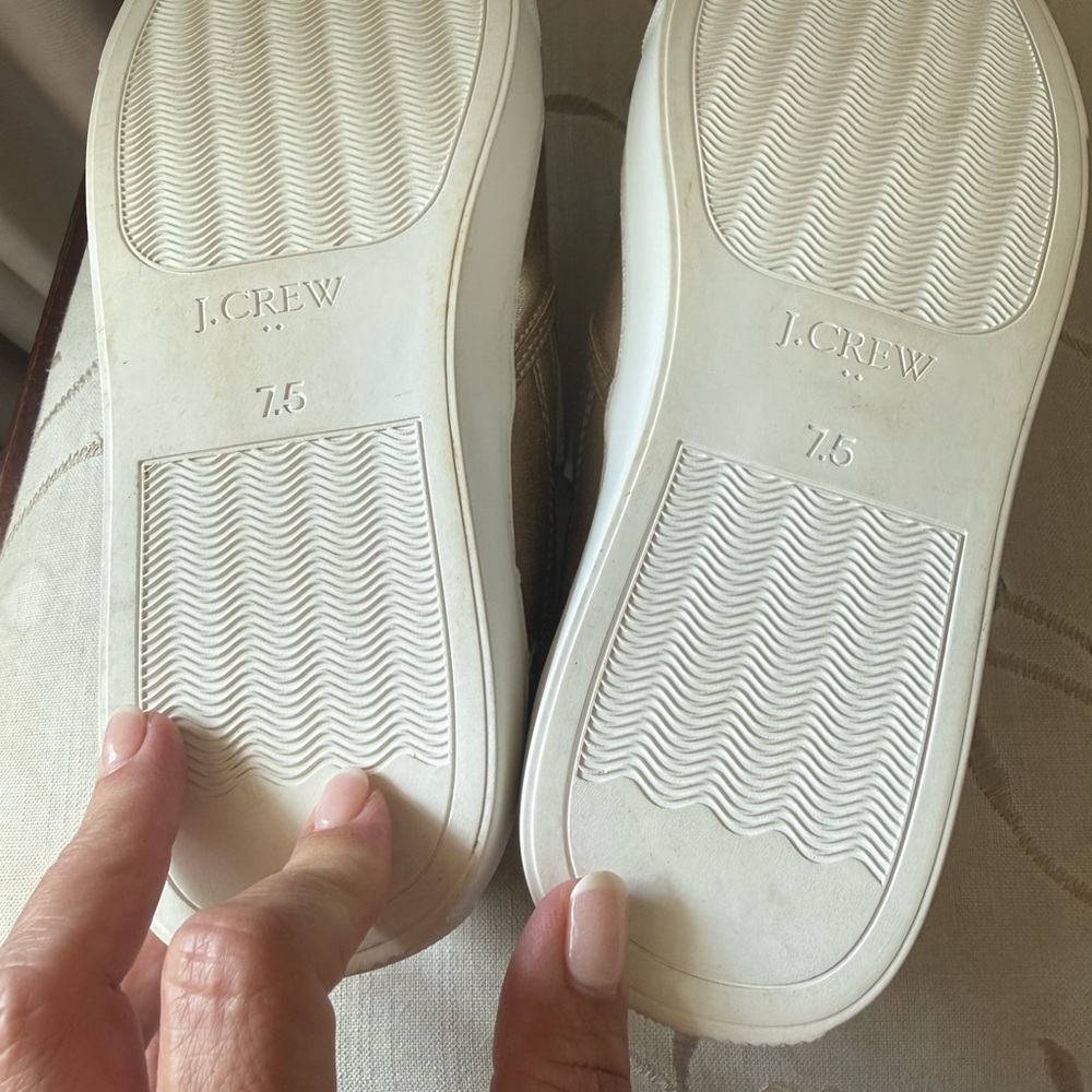 J. Crew Metallic Gold Slip-On Sneakers size 7.5 - Picture 3 of 3